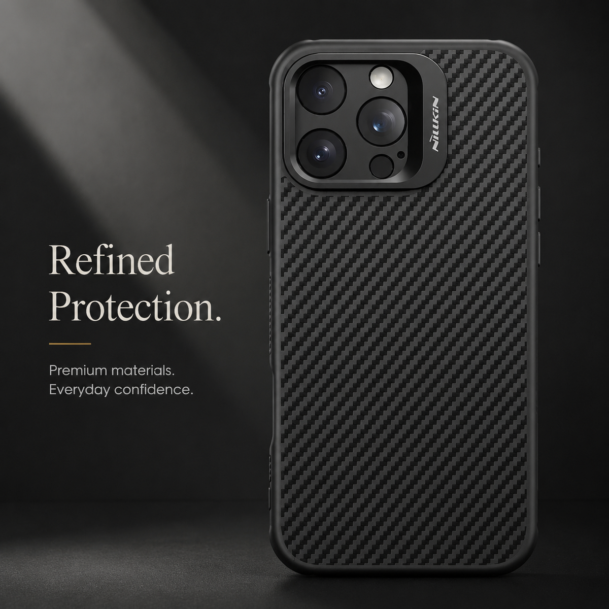 Premium iPhone Case MagSafe Kevlar 600D Aramid Fiber Camera Ring Stand Shockproof Anti Fingerprint Half Wrapped Cover Slim Protective Design