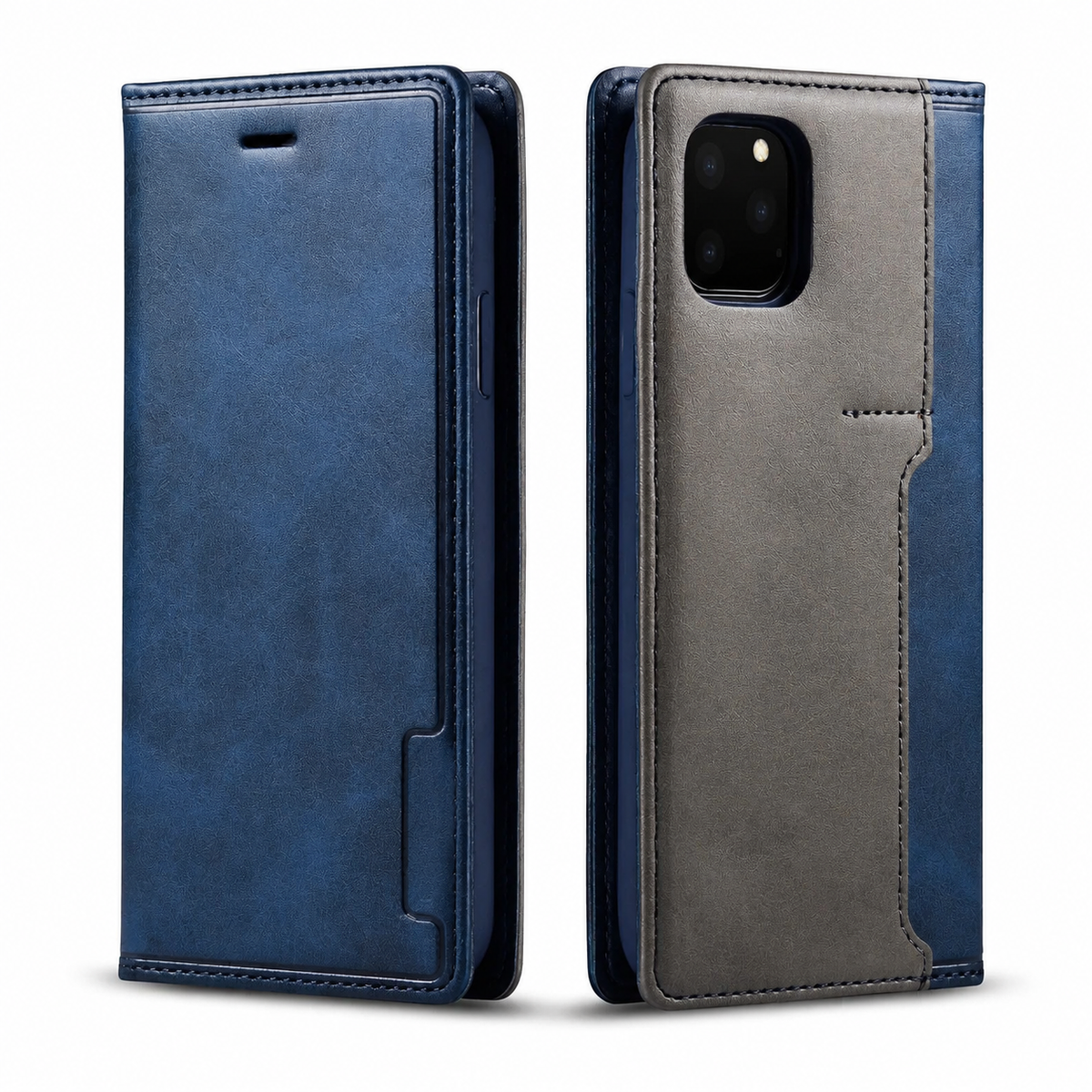 Premium iPhone Case MagSafe Leather Flip Wallet Card Holder Magnetic Closure Shockproof Camera Lens Protection Slim Full Coverage Protective Cover Fit