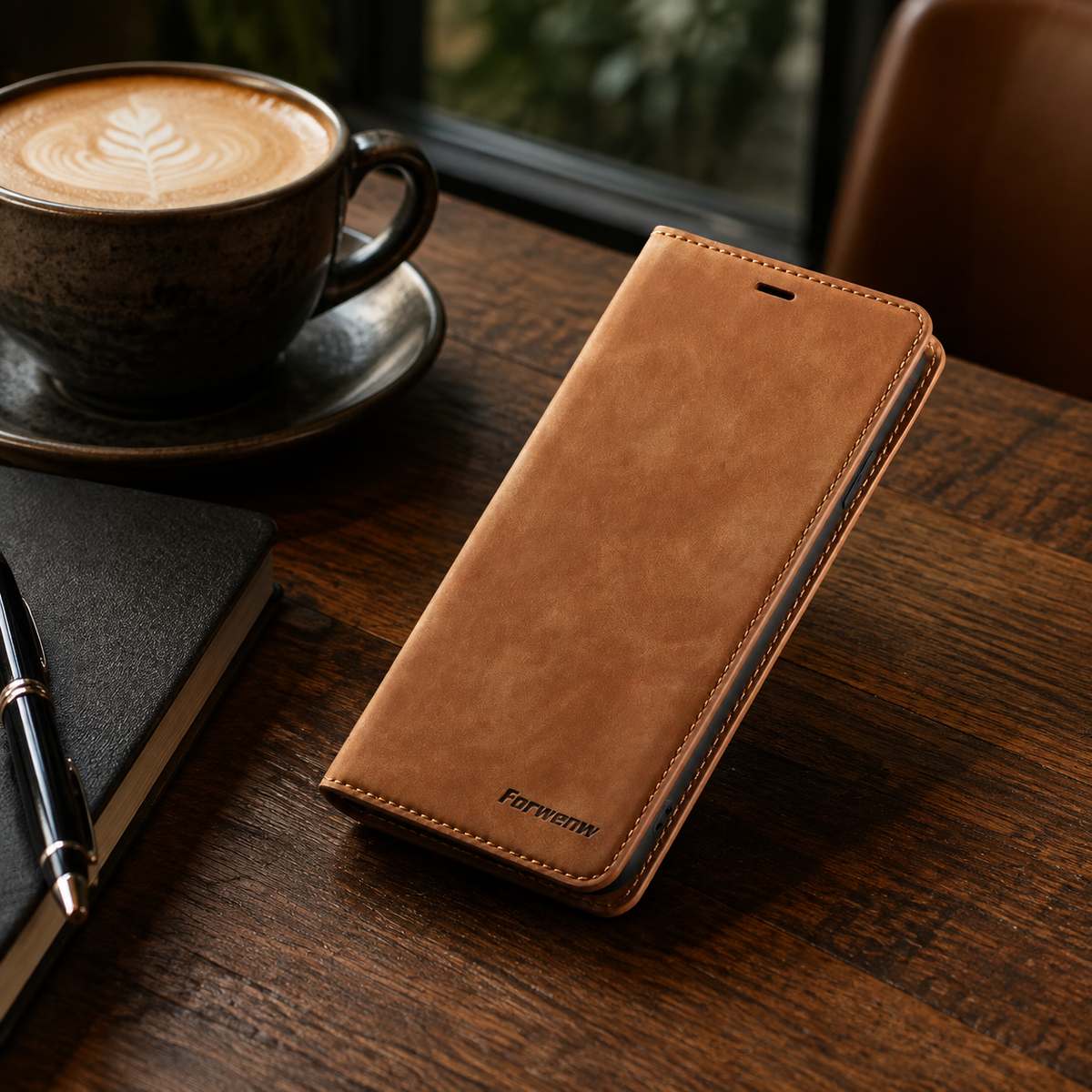 Premium iPhone Case MagSafe Leather Flip Wallet Suede Card Holder Cash Pocket Stand Magnetic Protective Cover Shockproof Slim Full Coverage Light Case