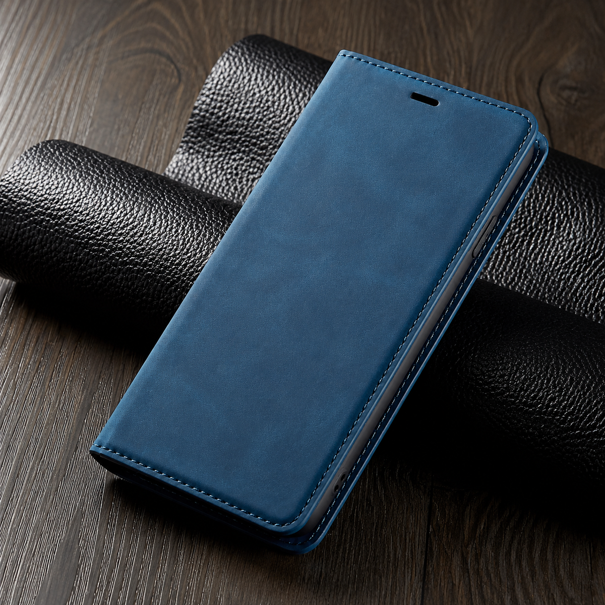 Premium iPhone Case MagSafe Leather Flip Wallet Suede Card Holder Cash Pocket Stand Magnetic Protective Cover Shockproof Slim Full Coverage Light Case
