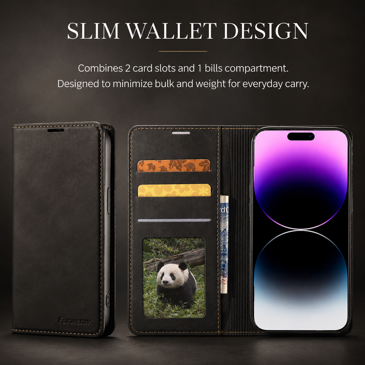 Premium iPhone Case MagSafe Leather Flip Wallet Suede Card Holder Cash Pocket Stand Magnetic Protective Cover Shockproof Slim Full Coverage Light Case