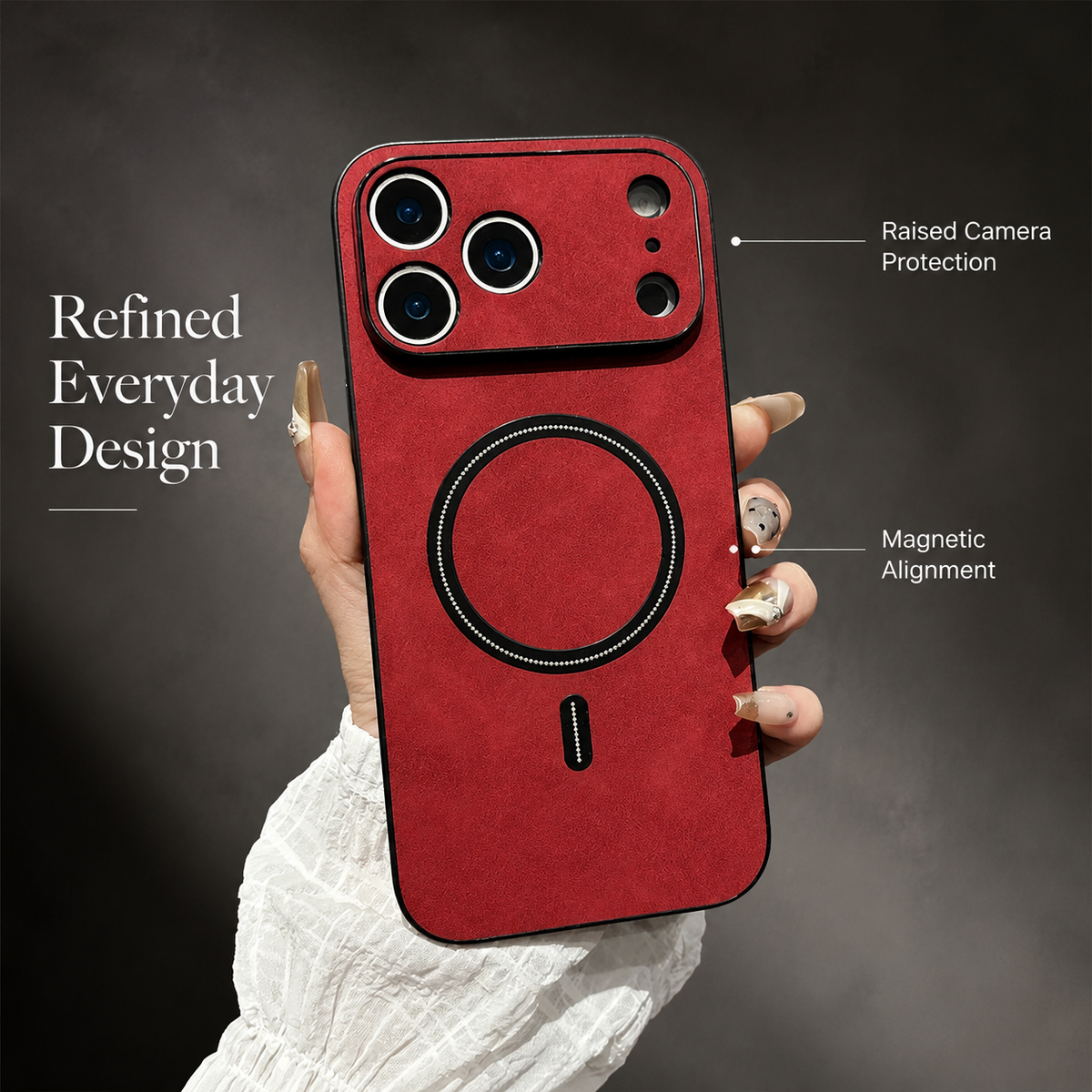 Premium iPhone Case MagSafe Leather Magnetic Protective Cover Shockproof PC TPU Anti Scratch Wireless Charging Slim Non Slip Full Coverage Modern Case