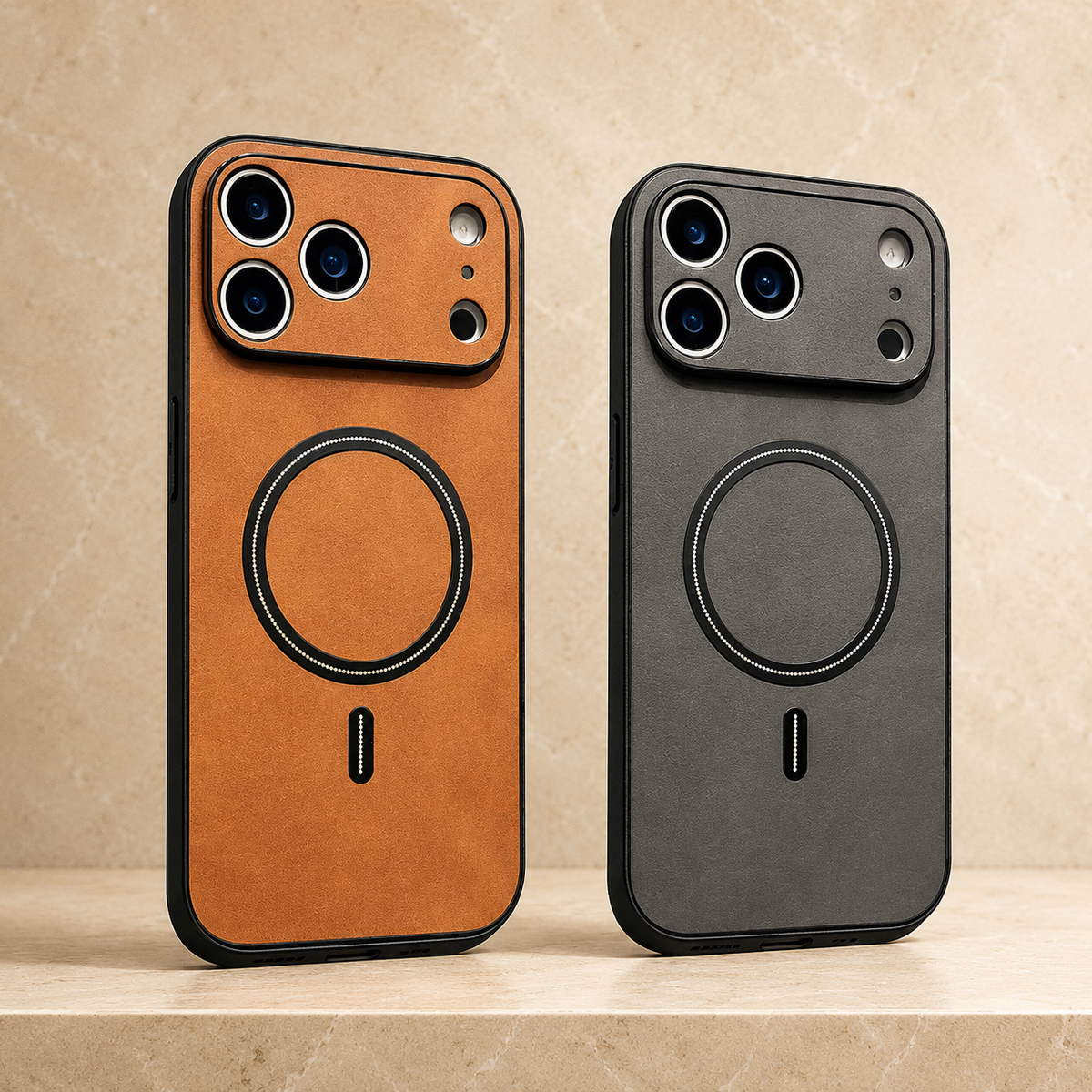 Premium iPhone Case MagSafe Leather Magnetic Protective Cover Shockproof PC TPU Anti Scratch Wireless Charging Slim Non Slip Full Coverage Modern Case