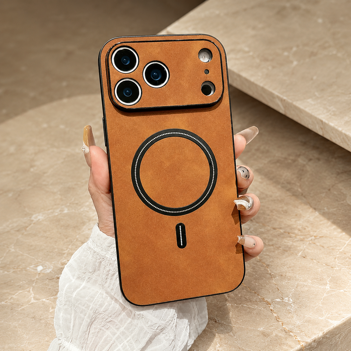 Premium iPhone Case MagSafe Leather Magnetic Protective Cover Shockproof PC TPU Anti Scratch Wireless Charging Slim Non Slip Full Coverage Modern Case