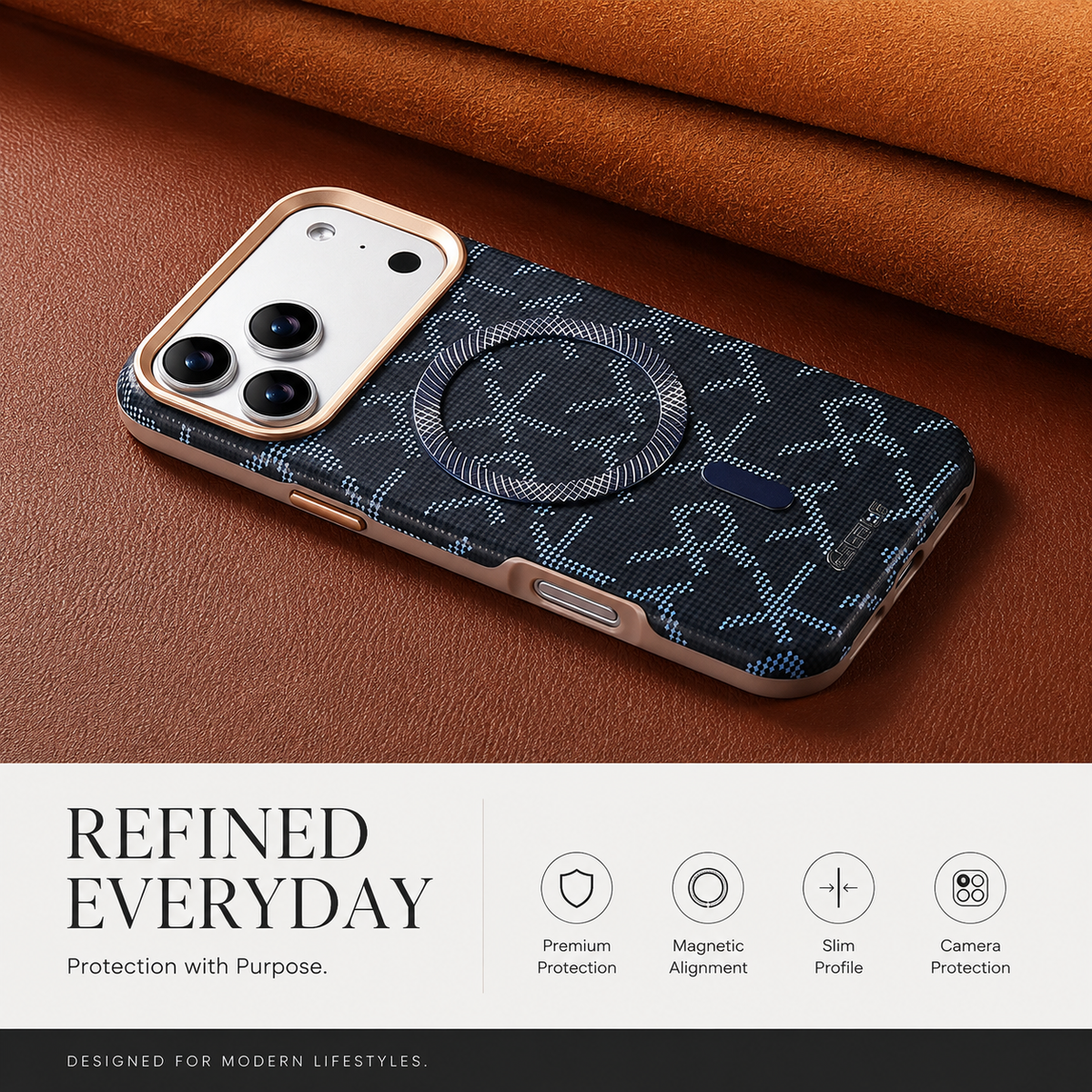 Premium iPhone Case MagSafe Leather Magnetic Shockproof Protective Cover Wireless Charging Matte Anti Scratch Anti Fingerprint Tough Full Coverage Business Case