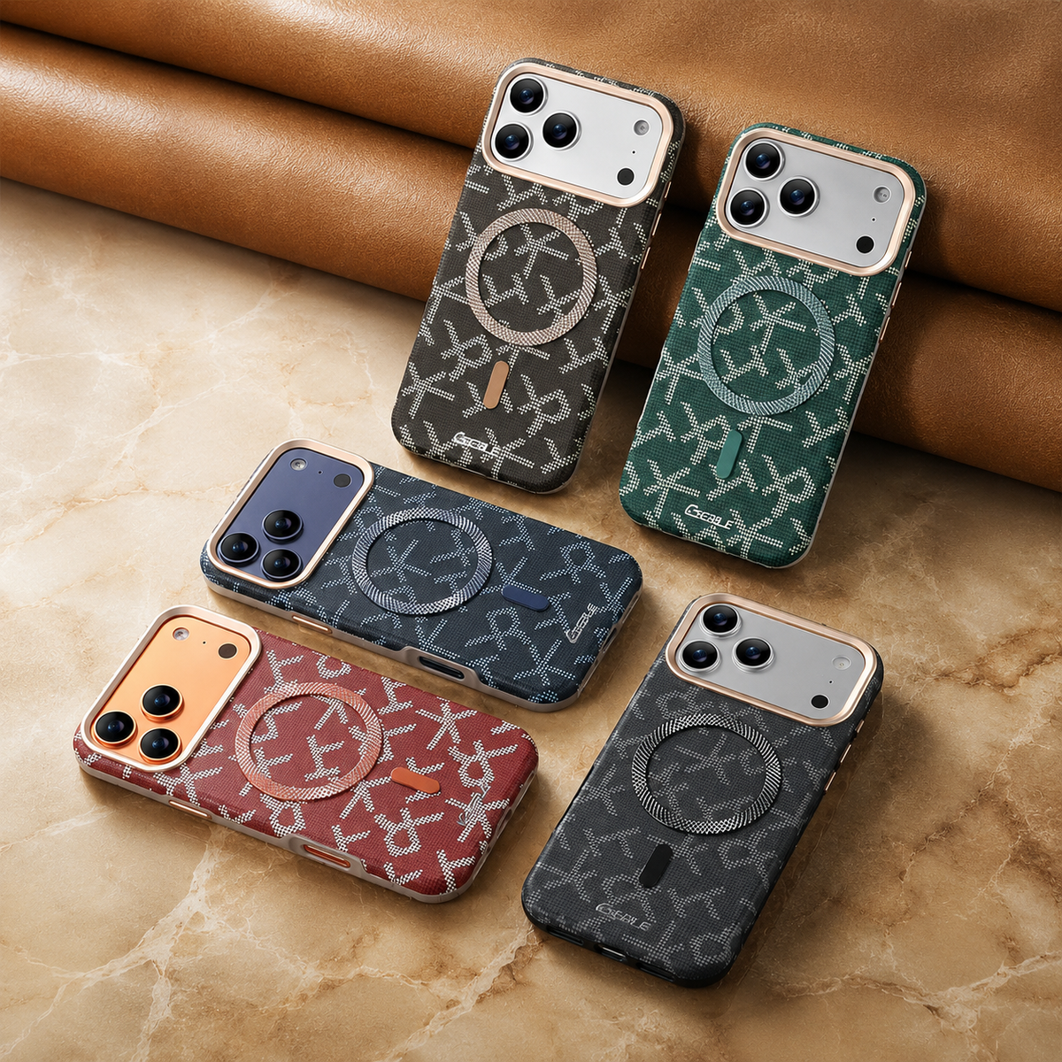 Premium iPhone Case MagSafe Leather Magnetic Shockproof Protective Cover Wireless Charging Matte Anti Scratch Anti Fingerprint Tough Full Coverage Business Case