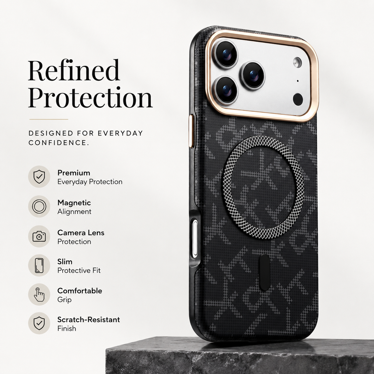 Premium iPhone Case MagSafe Leather Magnetic Shockproof Protective Cover Wireless Charging Matte Anti Scratch Anti Fingerprint Tough Full Coverage Business Case