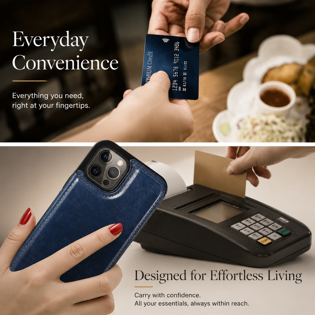 Premium iPhone Case MagSafe Leather Wallet Card Holder Flip Stand Magnetic Closure RFID Protective Cover Shockproof Camera Bumper Full Coverage Modern