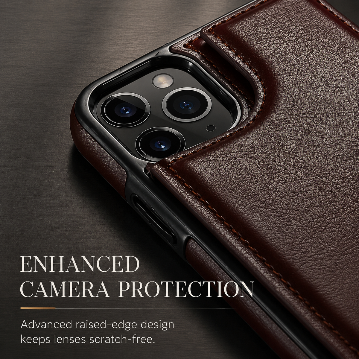 Premium iPhone Case MagSafe Leather Wallet Card Holder Flip Stand Magnetic Closure RFID Protective Cover Shockproof Camera Bumper Full Coverage Modern