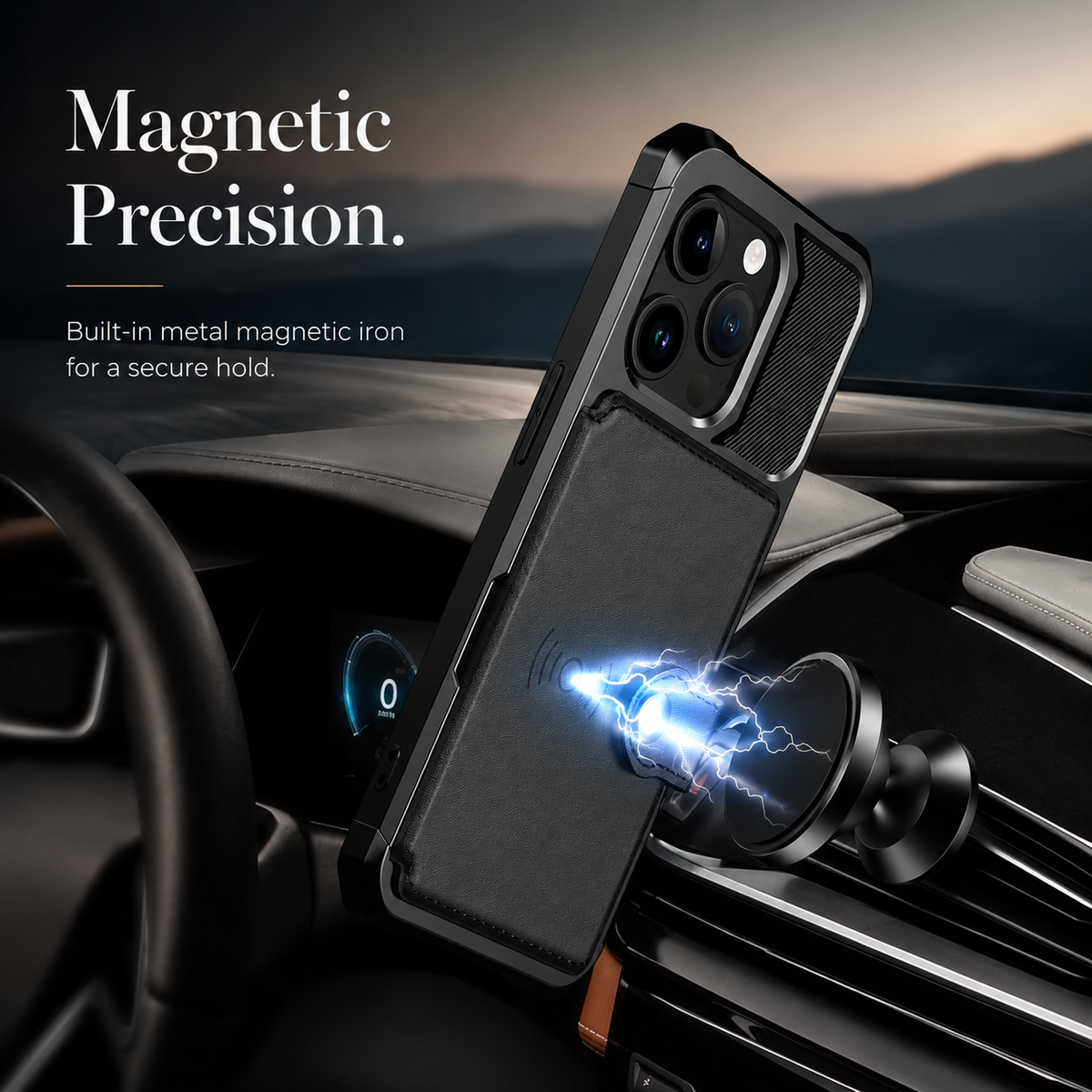 Premium iPhone Case MagSafe Leather Wallet Card Holder Flip Stand Shockproof Protective Cover Anti Fingerprint Anti Scratch Slim Magnet 360 Full Cover