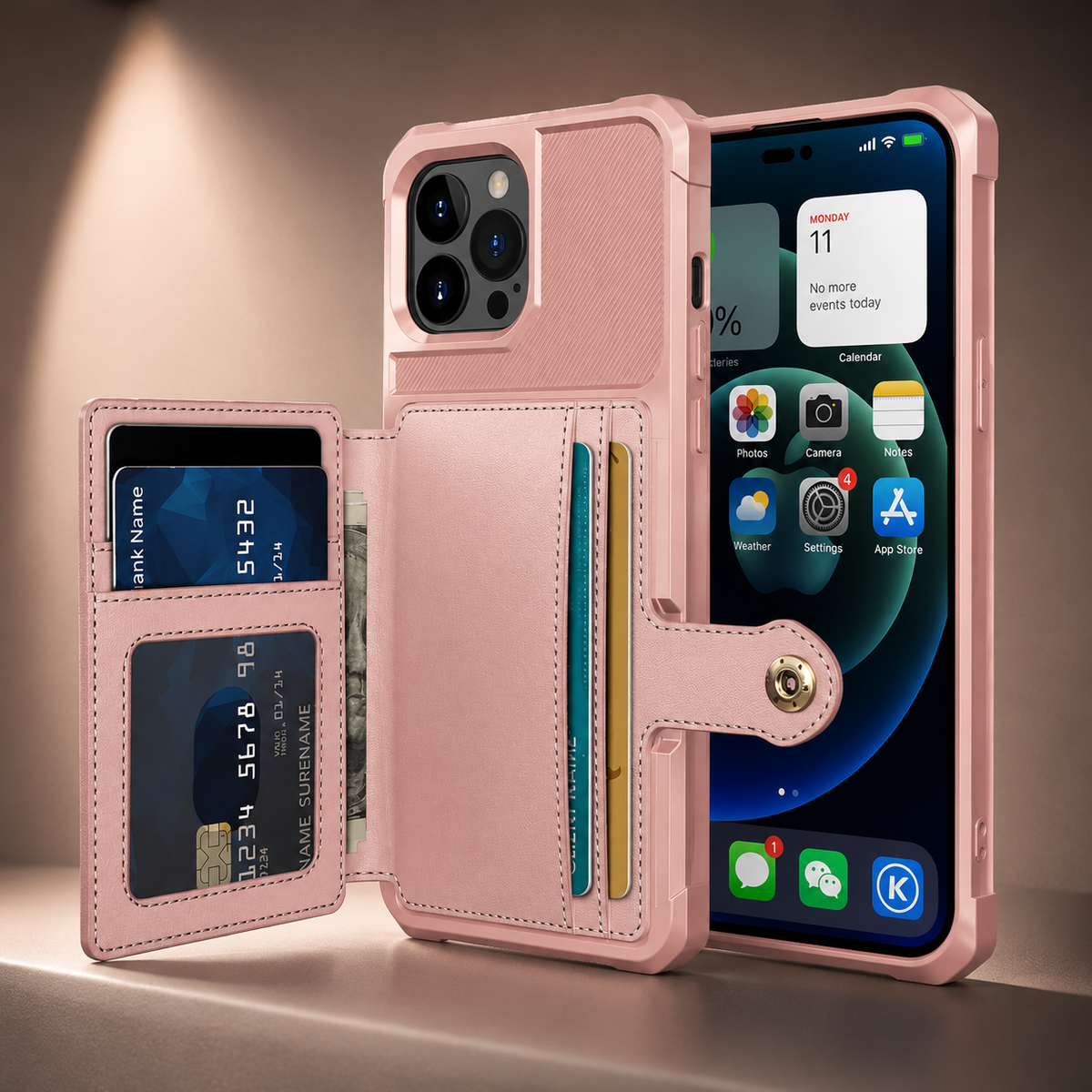 Premium iPhone Case MagSafe Leather Wallet Card Holder Flip Stand Shockproof Protective Cover Anti Fingerprint Anti Scratch Slim Magnet 360 Full Cover