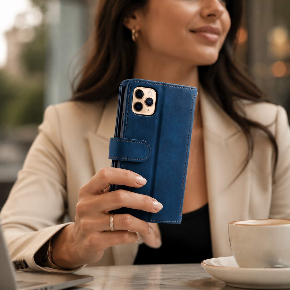 Premium iPhone Case MagSafe Leather Zipper Wallet Card Holder Flip Stand Strap Shockproof Camera Protection Magnetic Full Coverage Slim Design Clean