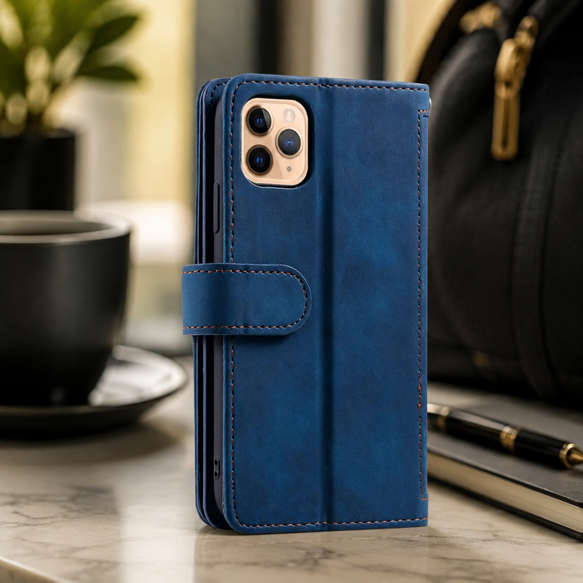 Premium iPhone Case MagSafe Leather Zipper Wallet Card Holder Flip Stand Strap Shockproof Camera Protection Magnetic Full Coverage Slim Design Clean