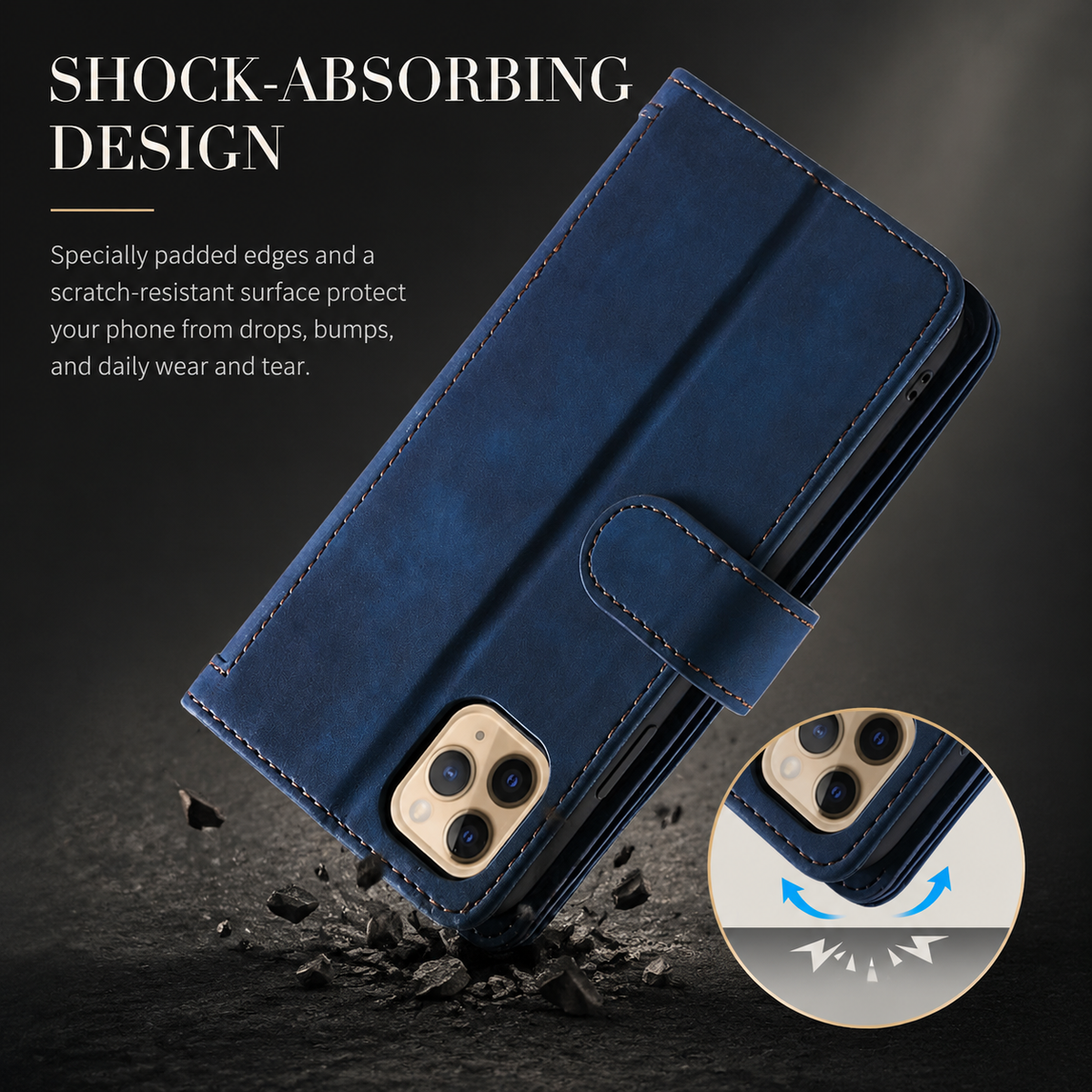 Premium iPhone Case MagSafe Leather Zipper Wallet Card Holder Flip Stand Strap Shockproof Camera Protection Magnetic Full Coverage Slim Design Clean