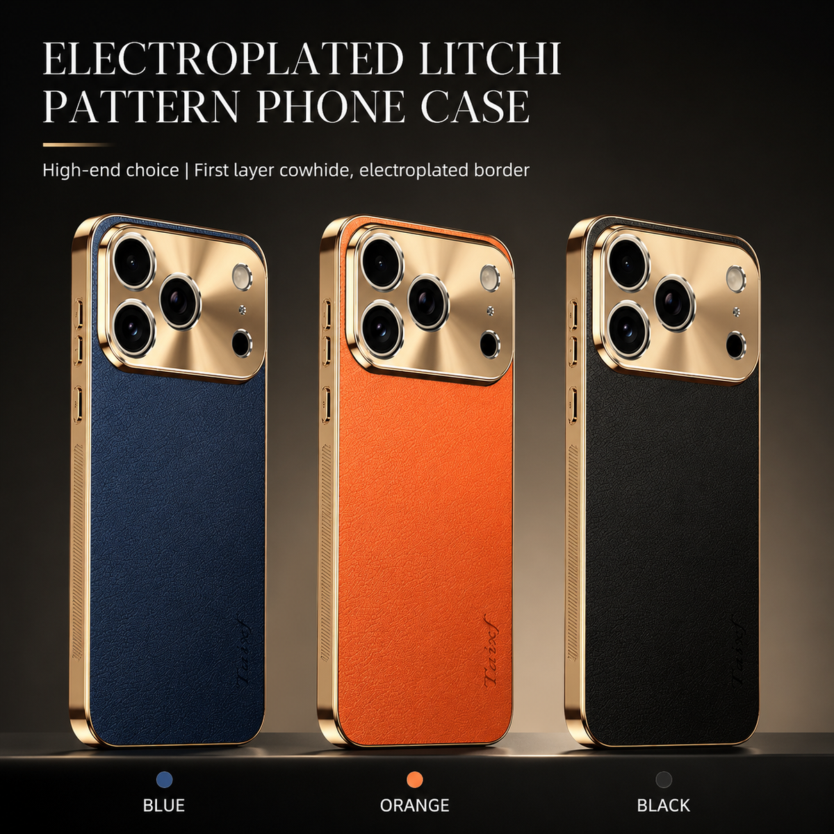 Premium iPhone Case MagSafe Lychee Leather Back Electroplated Frame Shockproof Camera Lens Protection Full Coverage Slim Magnetic Protective Cover