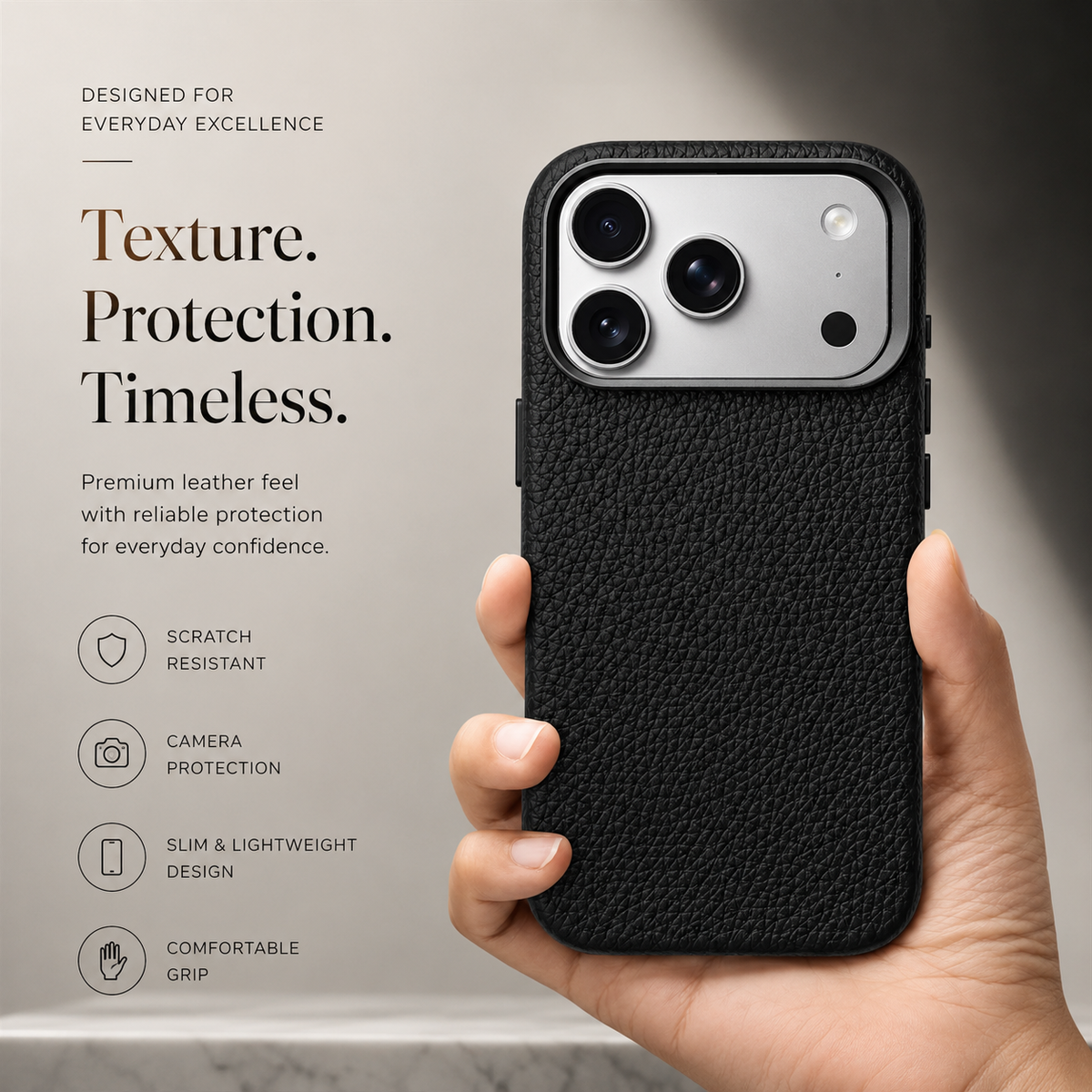 Premium iPhone Case MagSafe Lychee Leather Magnetic Shockproof Protective Cover Alloy Camera Lens Anti Scratch Non Slip Matte Full Coverage Business Case