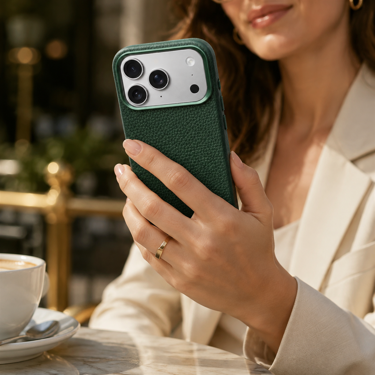 Premium iPhone Case MagSafe Lychee Leather Magnetic Shockproof Protective Cover Alloy Camera Lens Anti Scratch Non Slip Matte Full Coverage Business Case