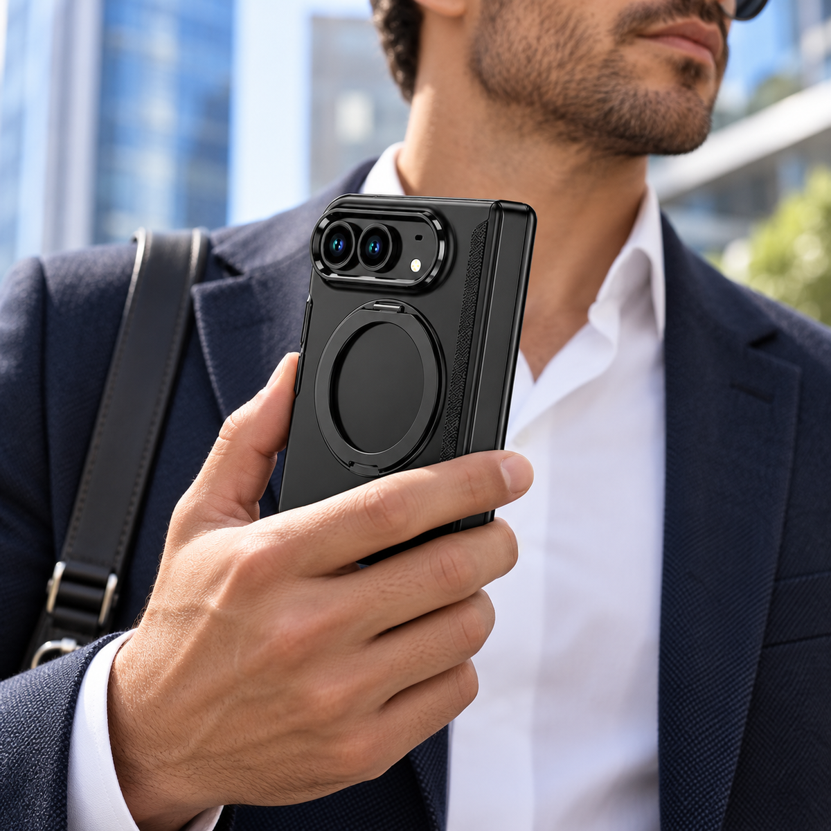 Premium iPhone Case MagSafe Magnetic 360 Ring Stand Foldable Stand Cover Full Protection Fingerprint Resistant Shockproof Bumper Slim Durable Phone Case