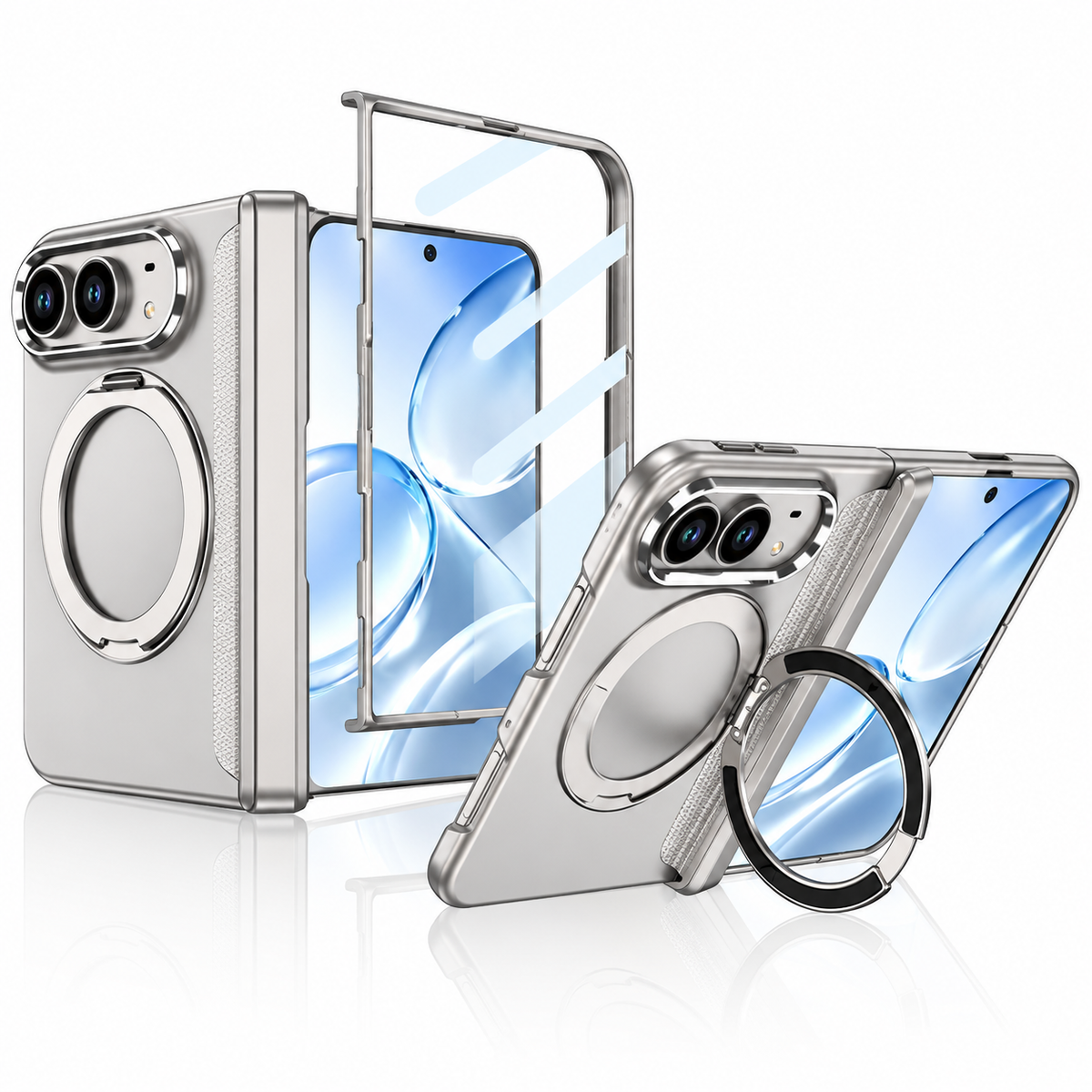 Premium iPhone Case MagSafe Magnetic 360 Ring Stand Foldable Stand Cover Full Protection Fingerprint Resistant Shockproof Bumper Slim Durable Phone Case