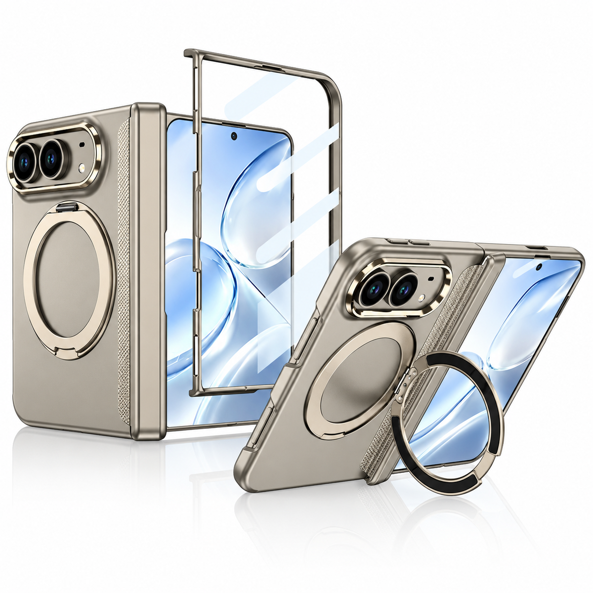 Premium iPhone Case MagSafe Magnetic 360 Ring Stand Foldable Stand Cover Full Protection Fingerprint Resistant Shockproof Bumper Slim Durable Phone Case