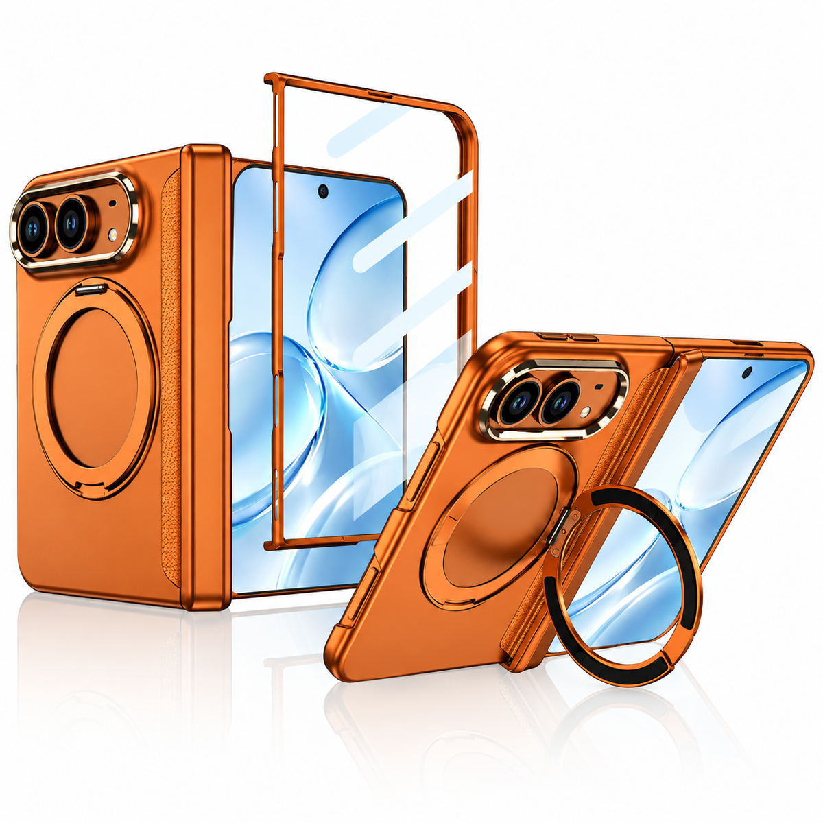 Premium iPhone Case MagSafe Magnetic 360 Ring Stand Foldable Stand Cover Full Protection Fingerprint Resistant Shockproof Bumper Slim Durable Phone Case