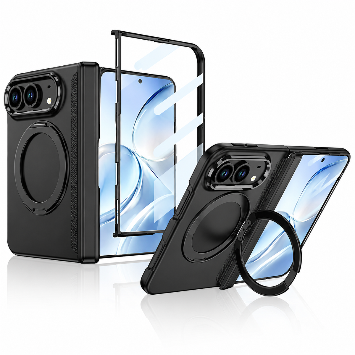 Premium iPhone Case MagSafe Magnetic 360 Ring Stand Foldable Stand Cover Full Protection Fingerprint Resistant Shockproof Bumper Slim Durable Phone Case