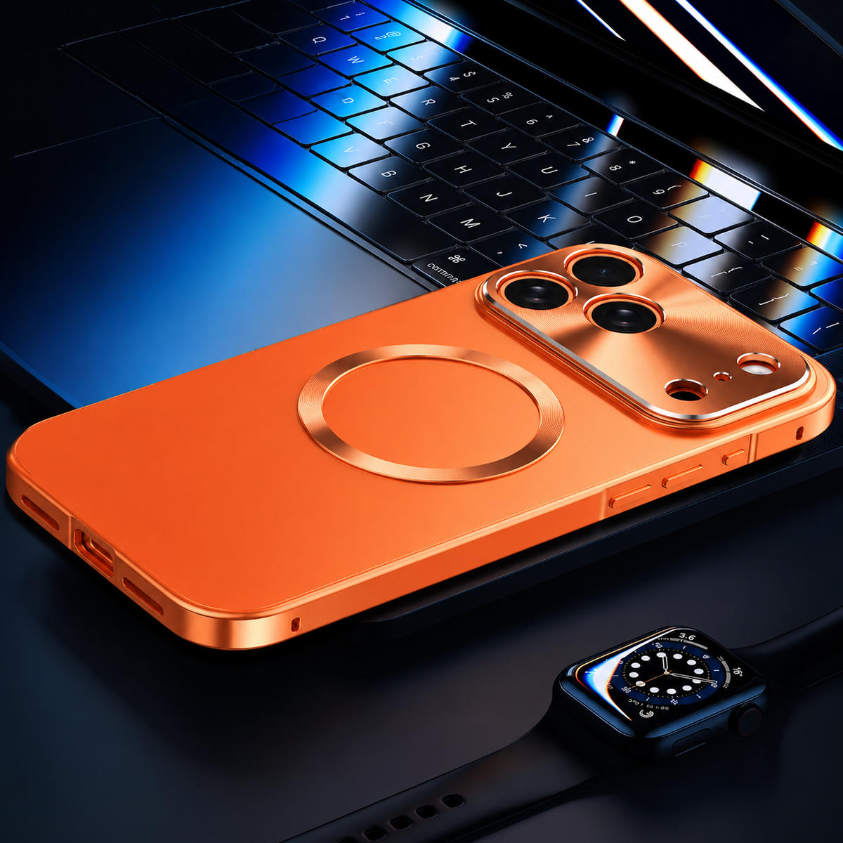 Premium iPhone Case MagSafe Magnetic Aluminum Frame Frosted Matte Back Shockproof Cover Camera Lens Protection Ultra Thin Slim Lightweight Full Guard