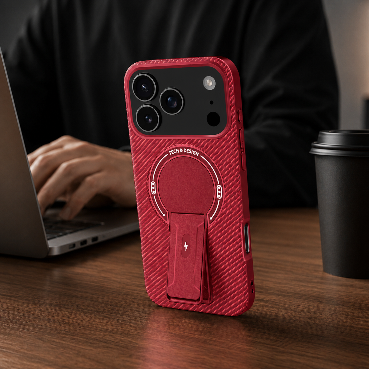 Premium iPhone Case MagSafe Magnetic Armor Carbon Fiber Shockproof PC TPU Ring Stand Kickstand Anti Scratch Non Slip Heavy Duty Full Coverage Cover