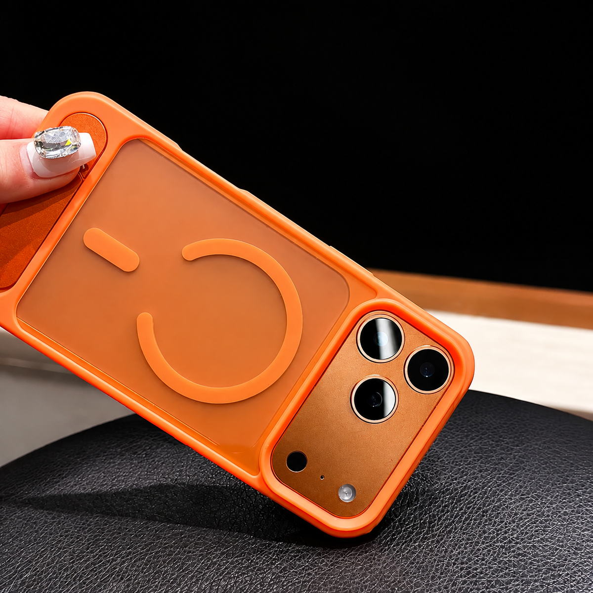 Premium iPhone Case MagSafe Magnetic Foldable Stand PC Matte Shockproof Protective Cover Anti Fingerprint Non Slip Half Wrapped Slim Design