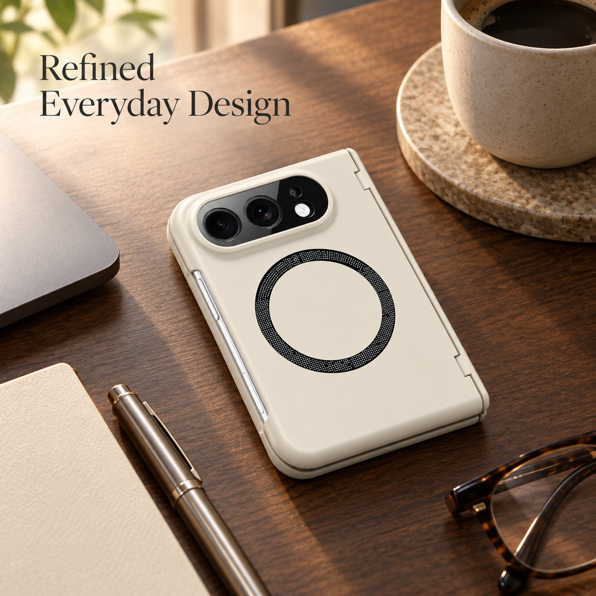 Premium iPhone Case MagSafe Magnetic Hard PC Foldable Cover Spring Hinge Guard Tempered Glass Shockproof Anti Drop Slim Durable Full Protection Phone Case