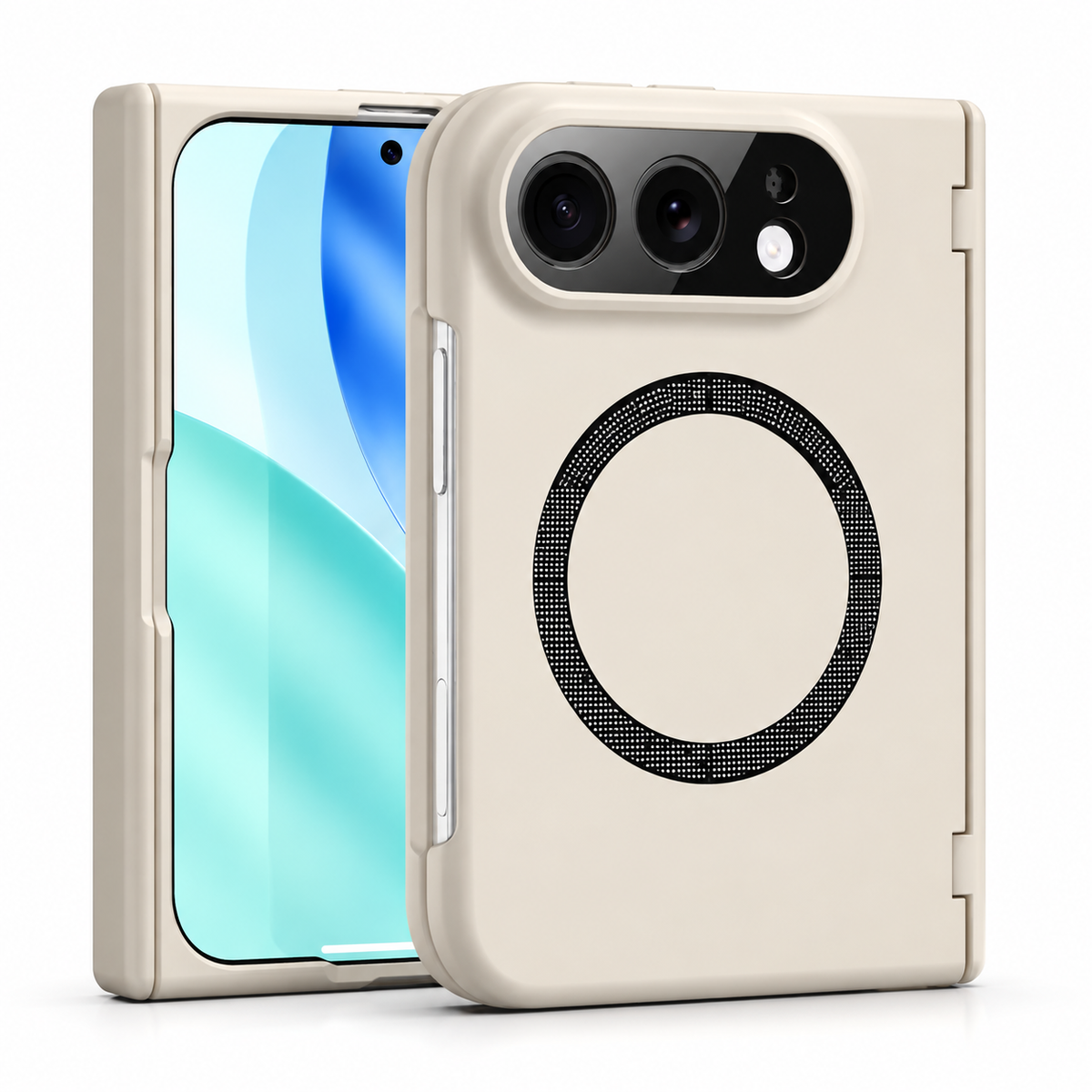 Premium iPhone Case MagSafe Magnetic Hard PC Foldable Cover Spring Hinge Guard Tempered Glass Shockproof Anti Drop Slim Durable Full Protection Phone Case