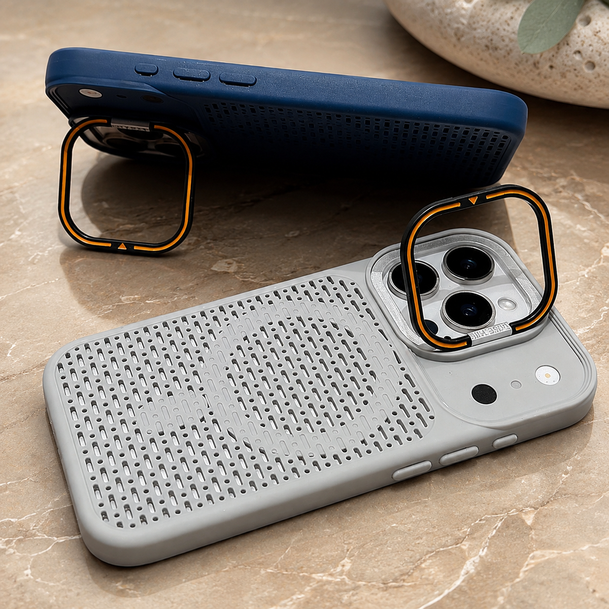 Premium iPhone Case MagSafe Magnetic Heat Dissipation Shockproof Acrylic Protective Cover Built In Holder Kickstand Slim Cooling Bumper Hard Back Case