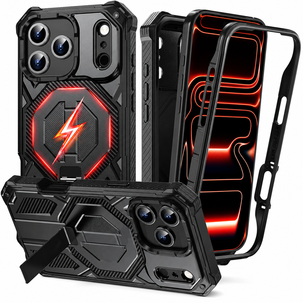 Premium iPhone Case MagSafe Magnetic Heavy Duty Shockproof Protective Cover Dual Layer Ring Lanyard Anti Scratch Non Slip Full Coverage Armor Case