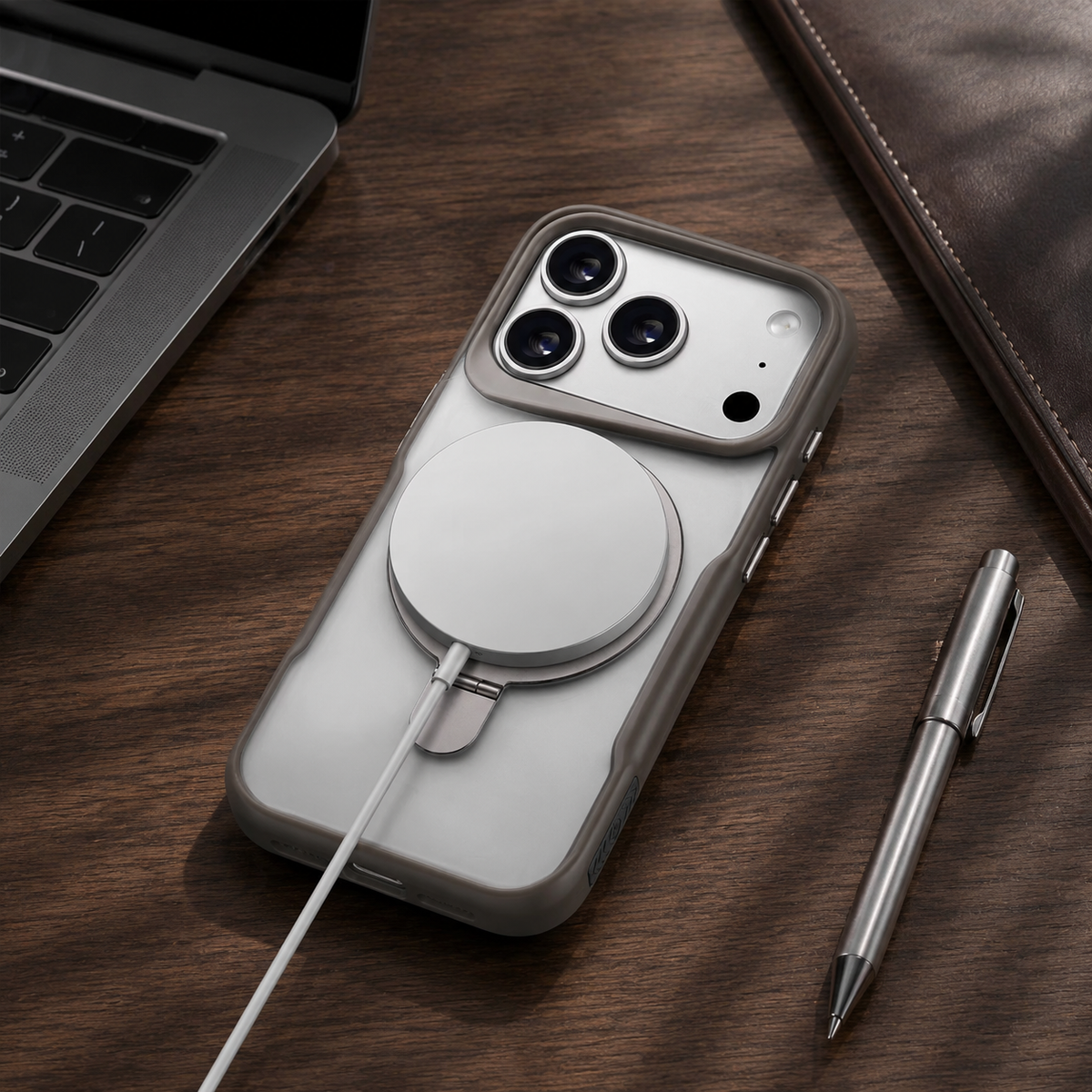 Premium iPhone Case MagSafe Magnetic Metal Ring Stand Shockproof Bumper Matte Translucent Protective Cover Anti Scratch Non Slip Slim Rugged Case