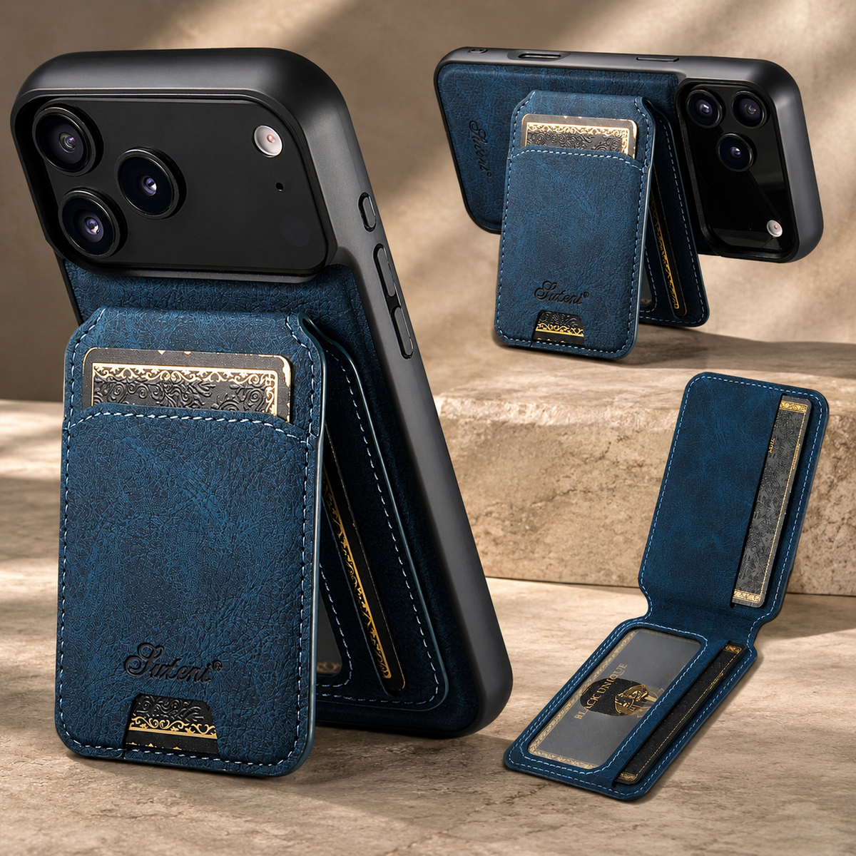 Premium iPhone Case MagSafe Magnetic PU Leather Wallet Card Holder Stand Wireless Charging Protective Cover Slim Non Slip Shockproof Business Case