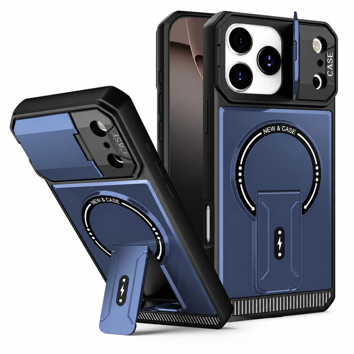 Premium iPhone Case MagSafe Magnetic Shockproof Armor Protective Cover PC Kickstand Bracket Anti Scratch Non Slip Slim Rugged Reinforced Bumper Case
