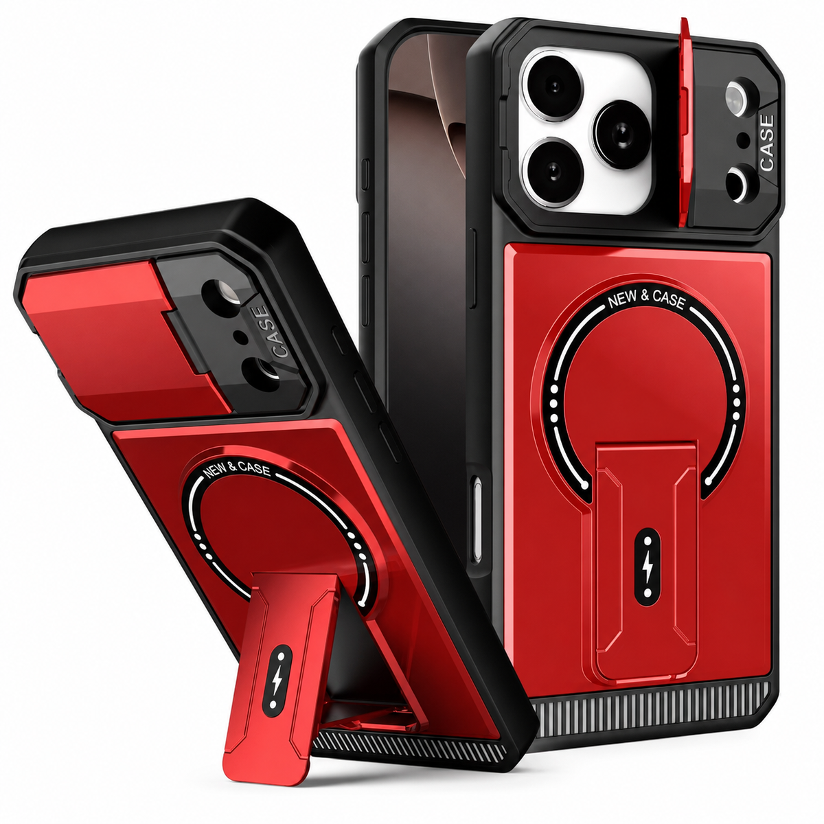 Premium iPhone Case MagSafe Magnetic Shockproof Armor Protective Cover PC Kickstand Bracket Anti Scratch Non Slip Slim Rugged Reinforced Bumper Case