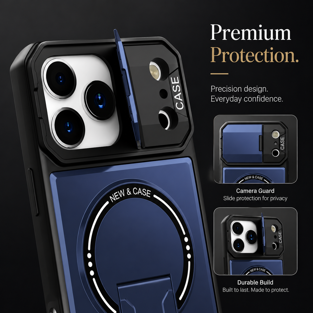 Premium iPhone Case MagSafe Magnetic Shockproof Armor Protective Cover PC Kickstand Bracket Anti Scratch Non Slip Slim Rugged Reinforced Bumper Case
