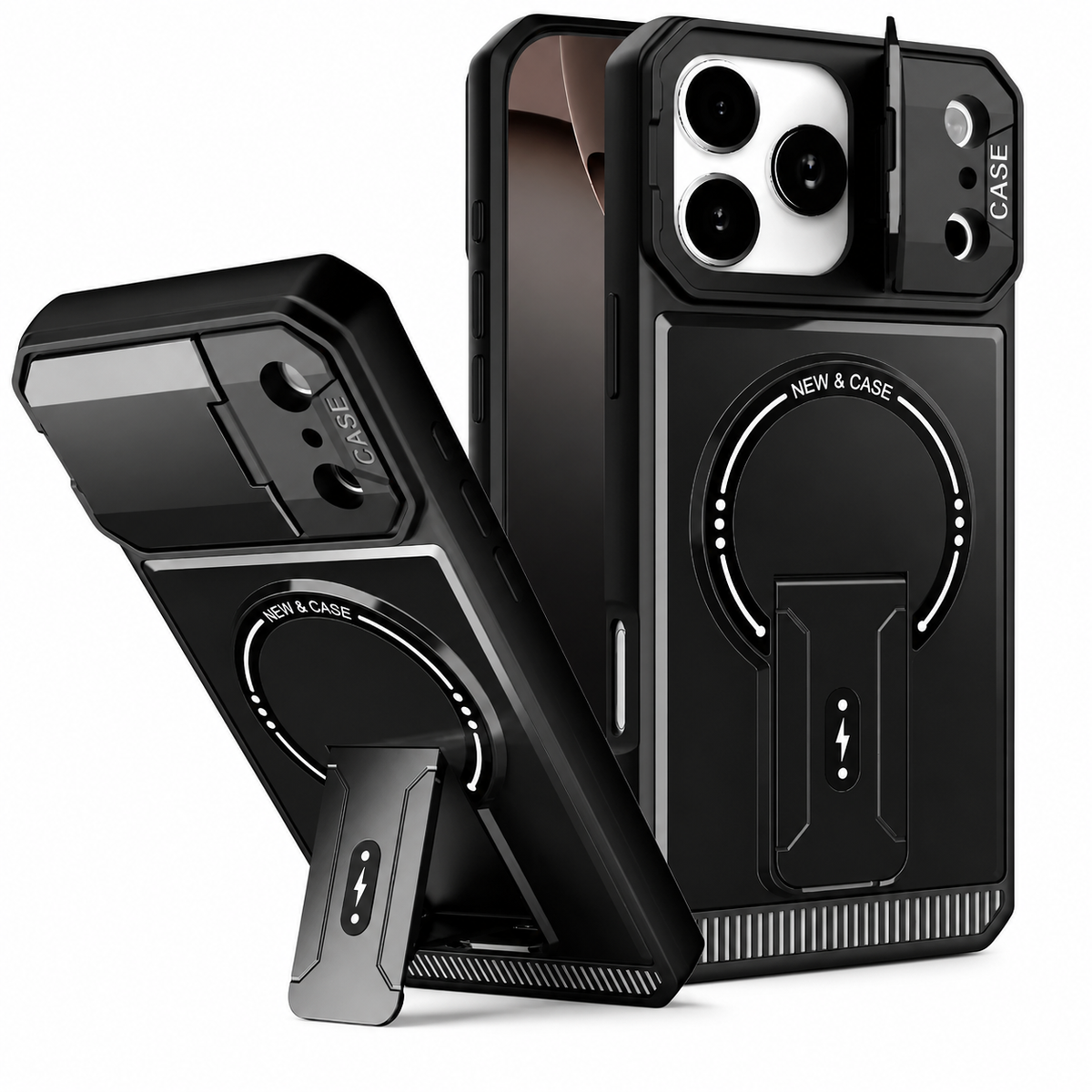 Premium iPhone Case MagSafe Magnetic Shockproof Armor Protective Cover PC Kickstand Bracket Anti Scratch Non Slip Slim Rugged Reinforced Bumper Case