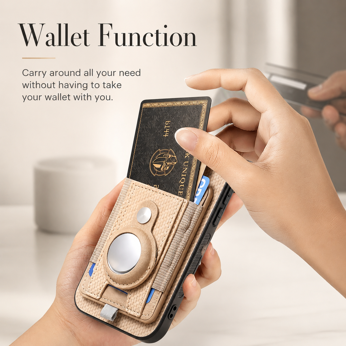 Premium iPhone Case MagSafe Magnetic Wallet Cover AirTag Card Holder Shockproof Anti Scratch Non-Slip PC + TPU Protective Wireless Charging Slim Design