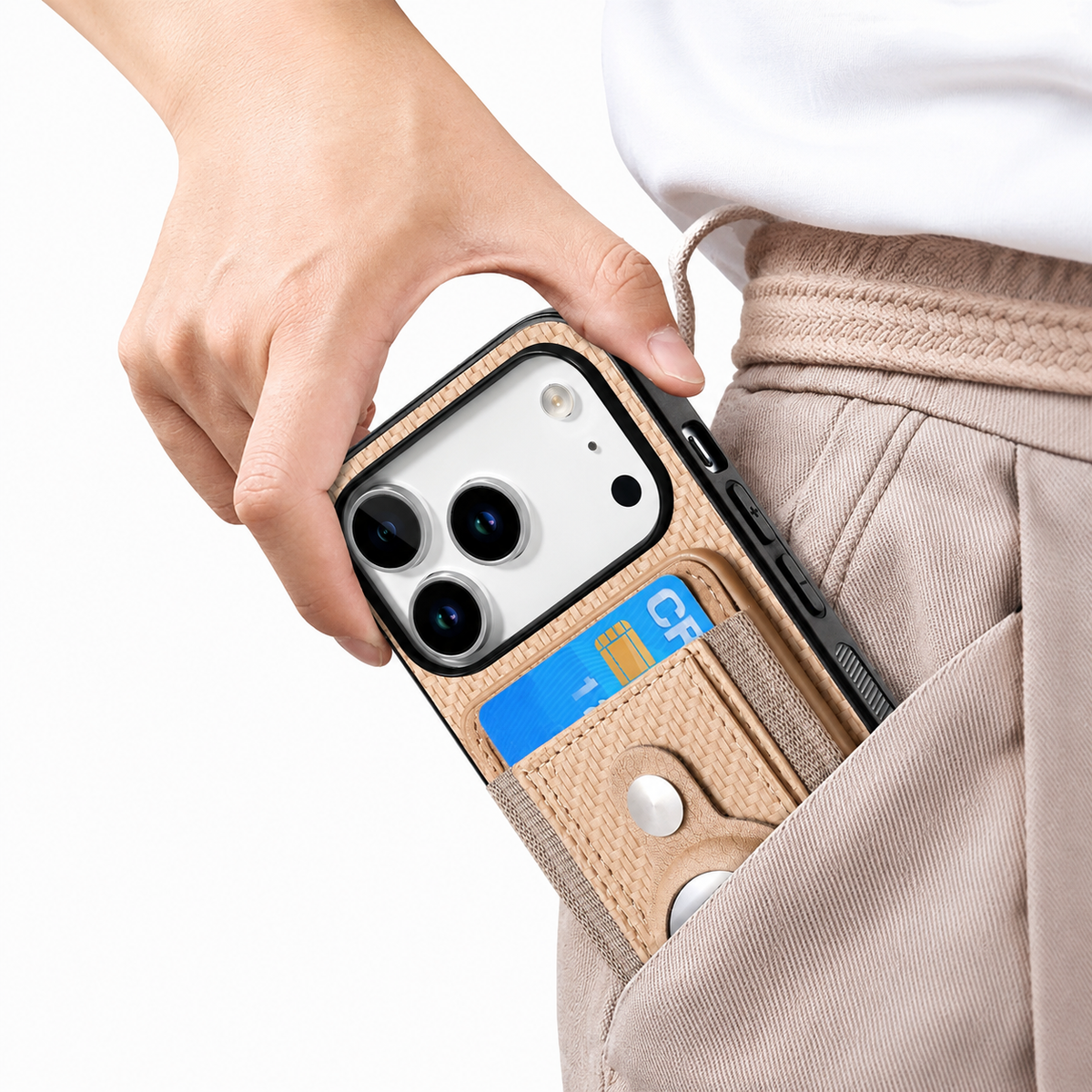 Premium iPhone Case MagSafe Magnetic Wallet Cover AirTag Card Holder Shockproof Anti Scratch Non-Slip PC + TPU Protective Wireless Charging Slim Design