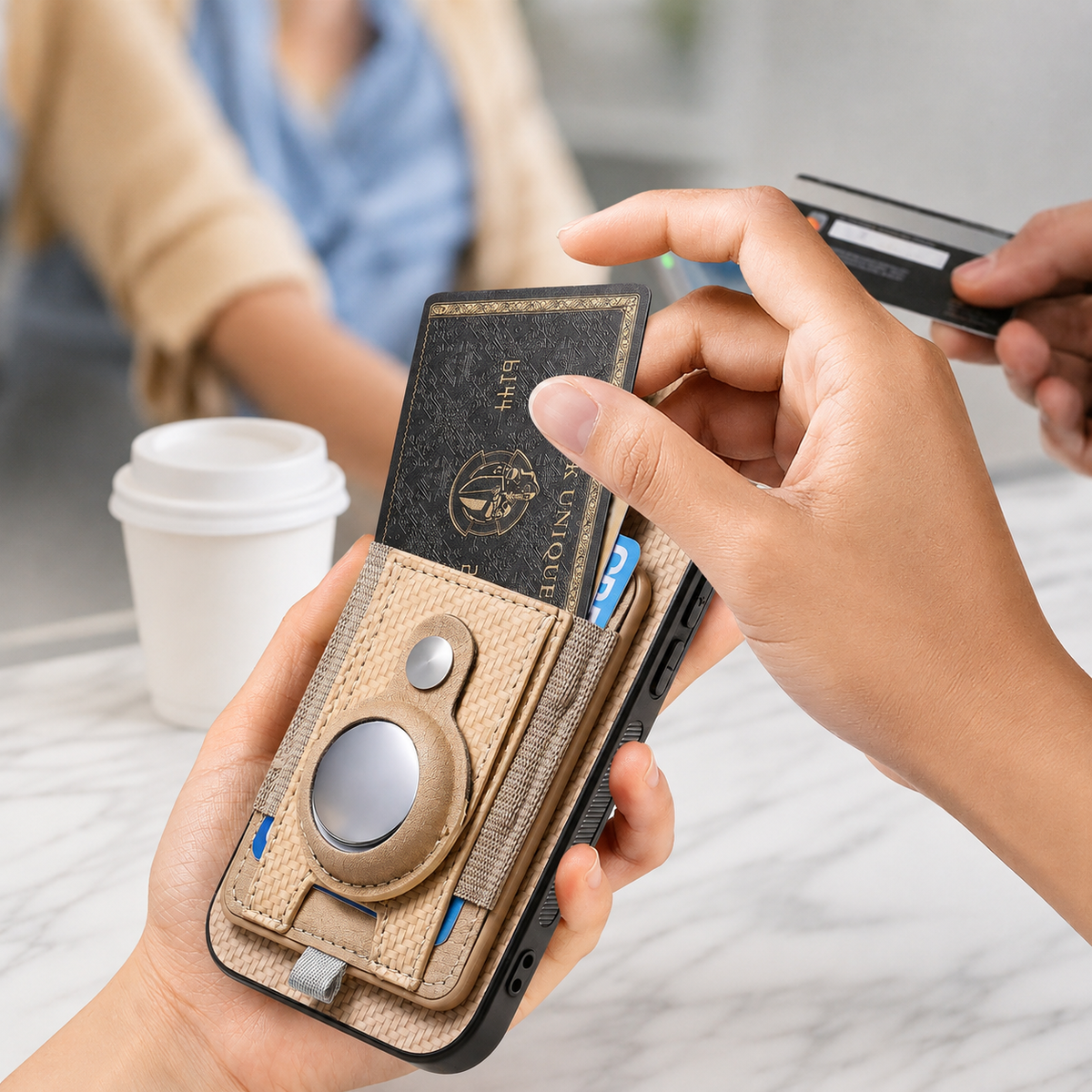 Premium iPhone Case MagSafe Magnetic Wallet Cover AirTag Card Holder Shockproof Anti Scratch Non-Slip PC + TPU Protective Wireless Charging Slim Design