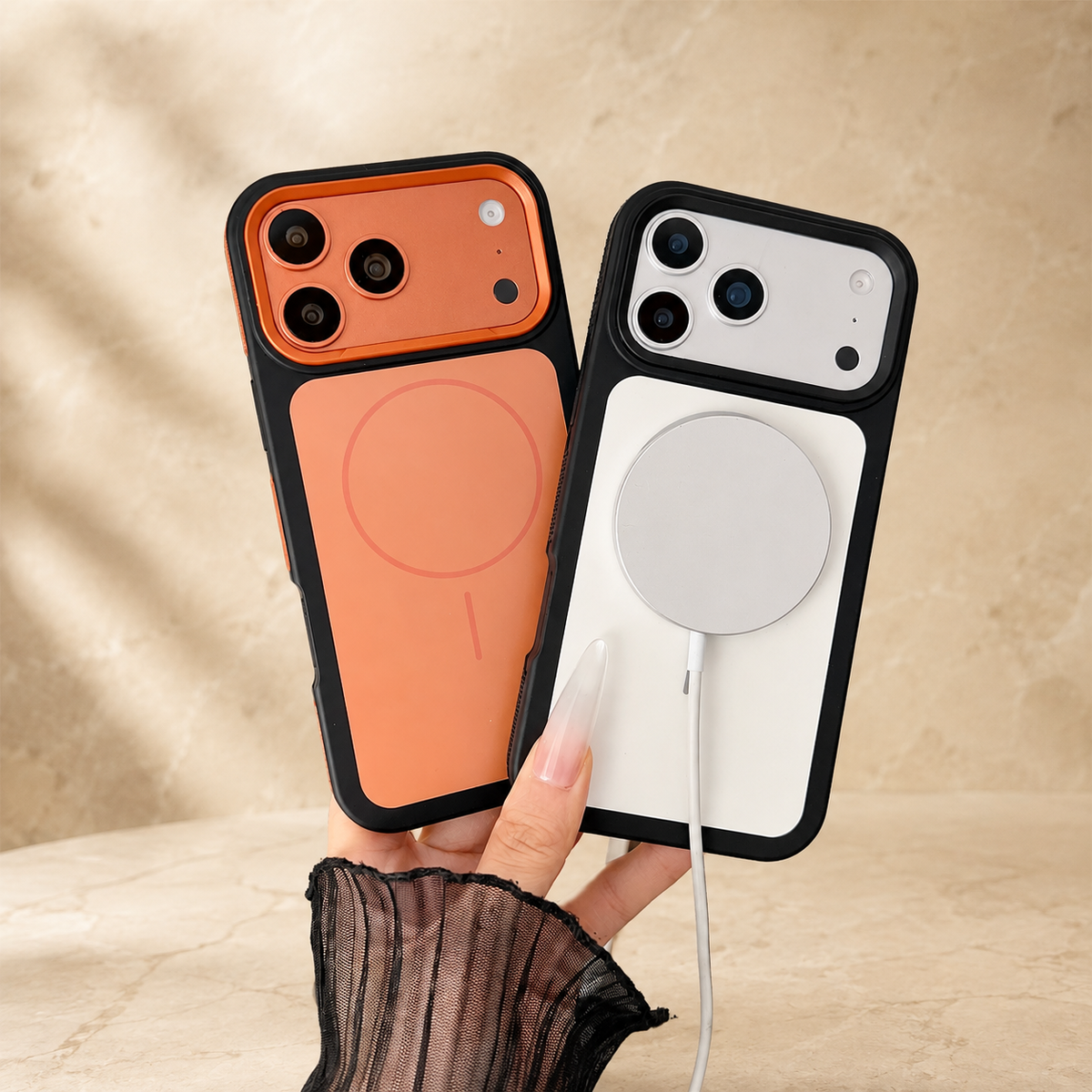 Premium iPhone Case MagSafe Matte Frosted Magnetic Shockproof Protective Cover PC Armor Anti Scratch Non Slip Slim Contrast Color Full Coverage Design