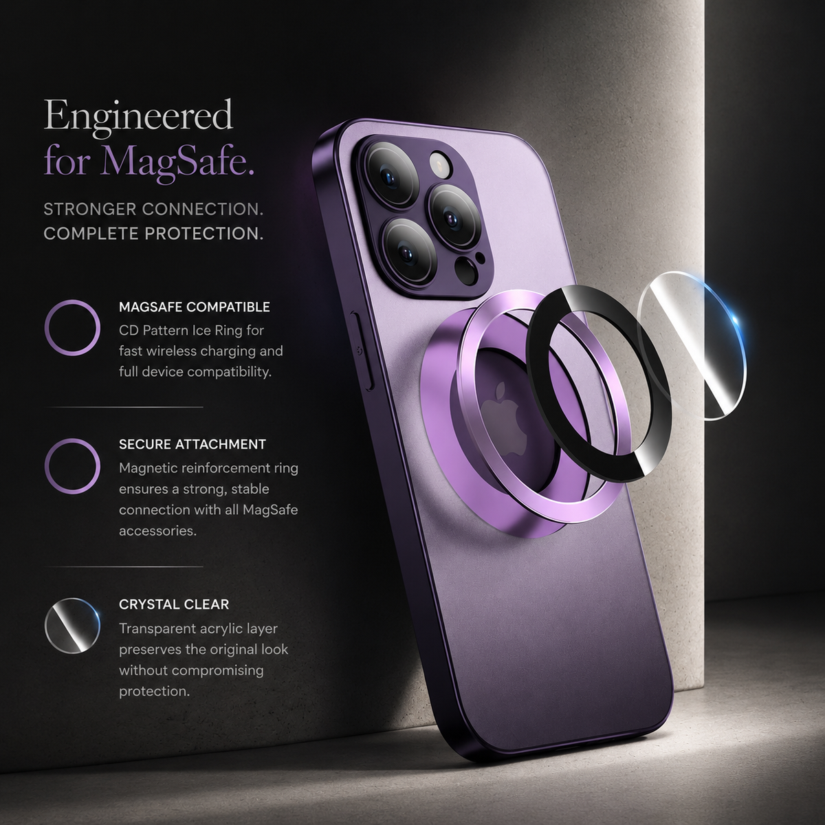 Premium iPhone Case MagSafe Matte Shockproof Protective Cover Camera Lens Protection Magnetic Slim Anti Scratch Soft Grip Full Coverage Minimal Design