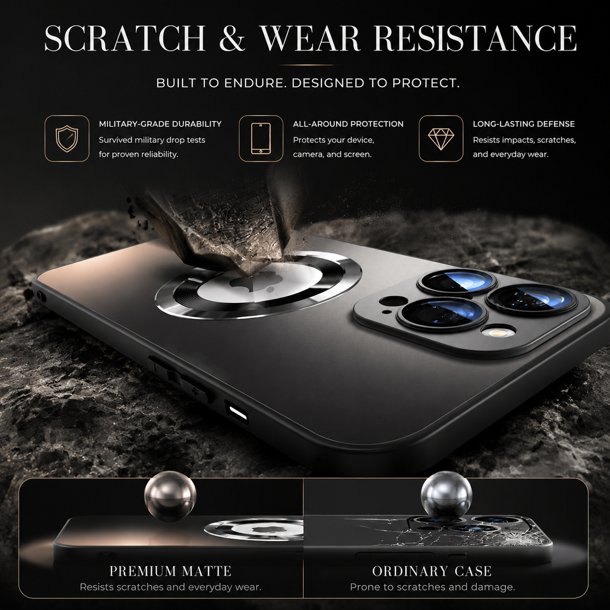 Premium iPhone Case MagSafe Matte Shockproof Protective Cover Camera Lens Protection Magnetic Slim Anti Scratch Soft Grip Full Coverage Minimal Design
