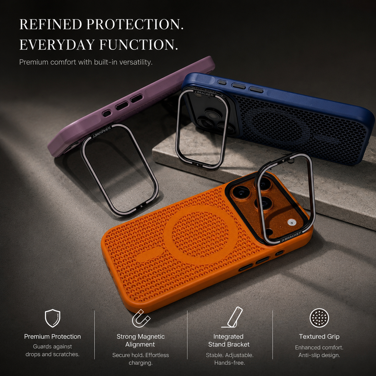 Premium iPhone Case MagSafe Mesh Cooling Magnetic Protective Cover Camera Mount Holder Shockproof Anti Scratch Matte Non Slip Heat Dissipation Tough Case