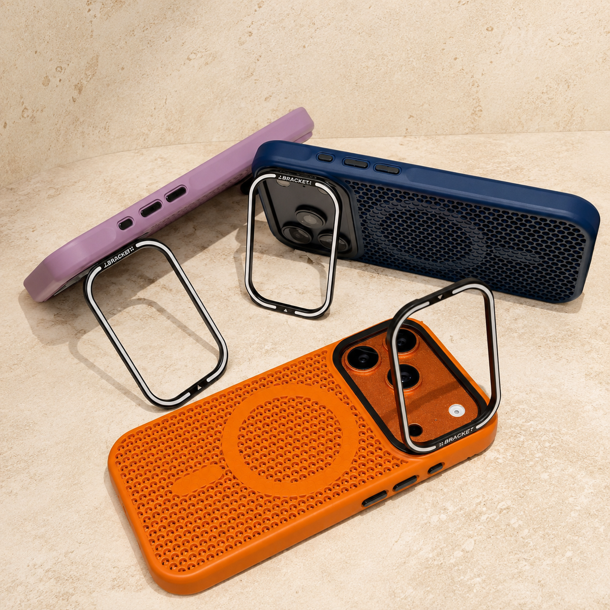 Premium iPhone Case MagSafe Mesh Cooling Magnetic Protective Cover Camera Mount Holder Shockproof Anti Scratch Matte Non Slip Heat Dissipation Tough Case