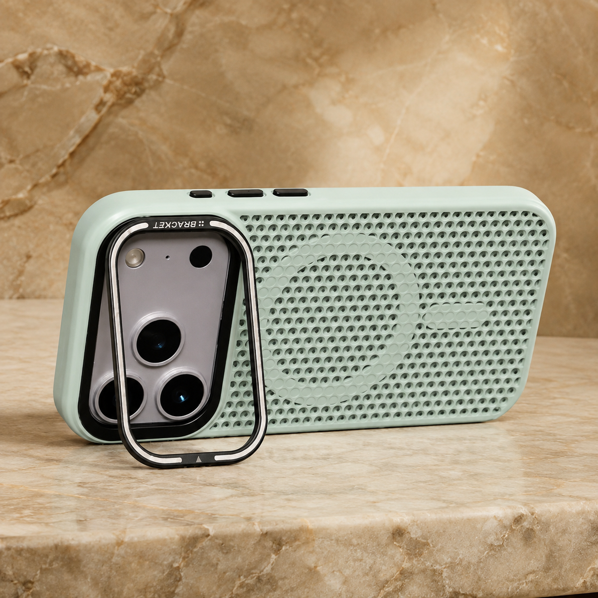 Premium iPhone Case MagSafe Mesh Cooling Magnetic Protective Cover Camera Mount Holder Shockproof Anti Scratch Matte Non Slip Heat Dissipation Tough Case