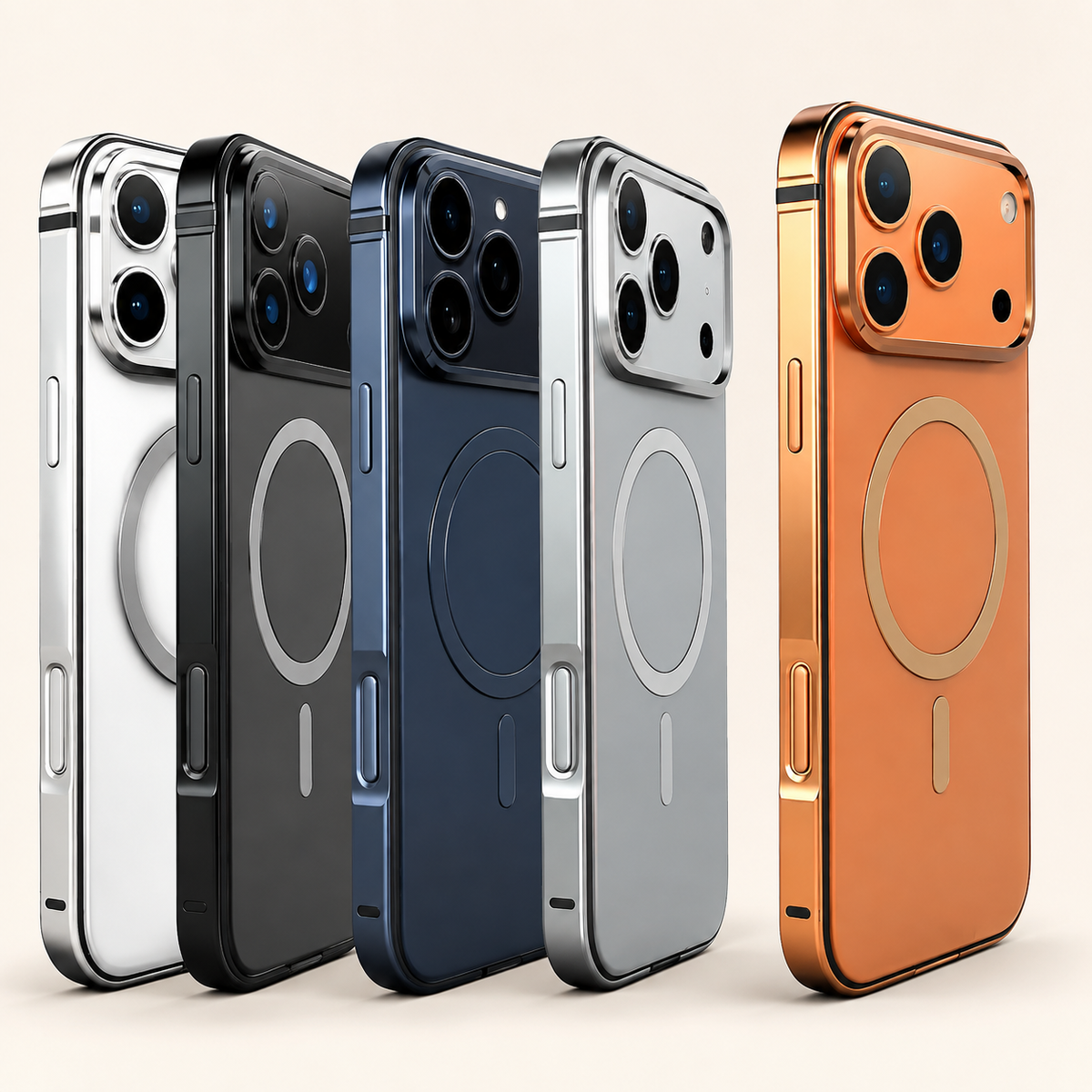 Premium iPhone Case MagSafe Metal Frame Aluminum Alloy Shockproof Anti Drop Protective Cover Scratch Resistant Magnetic Slim Full Coverage