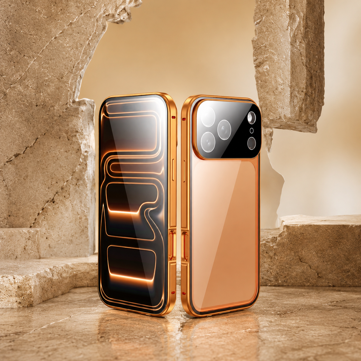 Premium iPhone Case MagSafe Metal Magnetic Double Sided Tempered Glass Shockproof Full Coverage Clear Protective Cover Lock Catch Slim Secure Frame